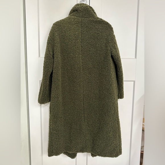 Zara Green Boucle Coat XS - Picture 3 of 4